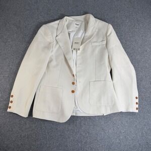 Manly Mens Textured Blazer Jacket‎ Cream White Size M NWT Tweed Sport Coat